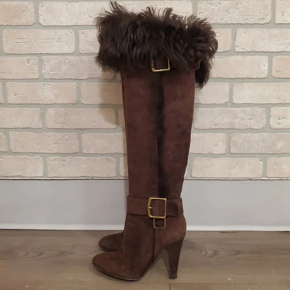 Coach tall brown boots clearance